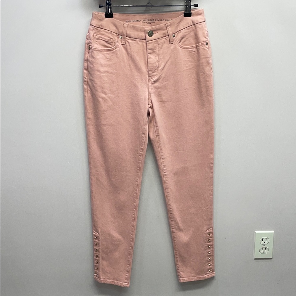 Chico’s So Slimming Girlfriend Slim Leg Ankle Salmon Studded US 2R (Chico’s 00R)
